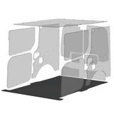 STABILIGRIP RIGID FLOOR (1 PC) W/ ALUMINIUM SILL SET (TRANSIT CONNECT LWB)